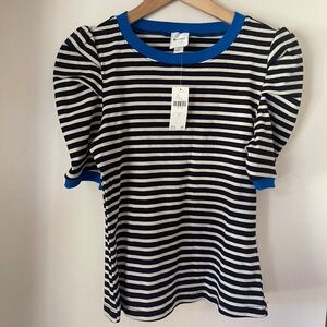 Maeve Puff Sleeve Striped Top